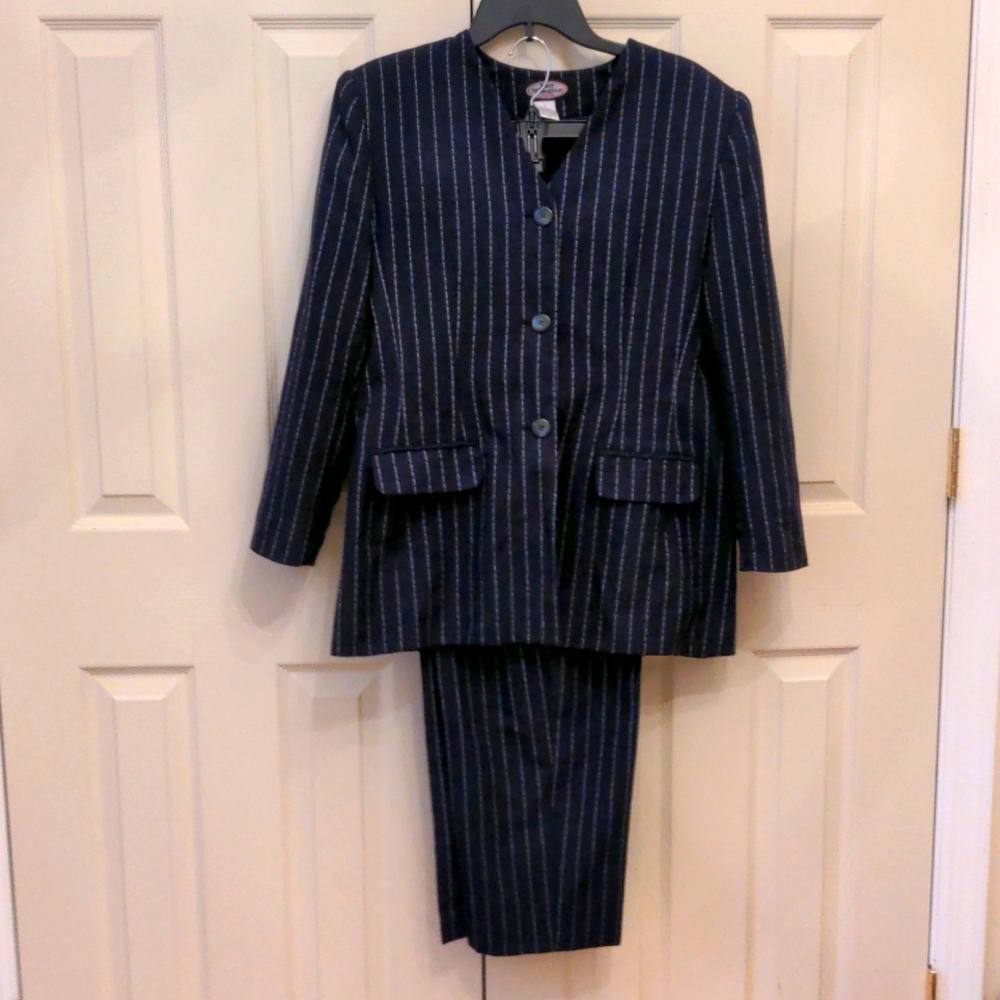 McNaughton 3 piece pinstriped Navy Suit